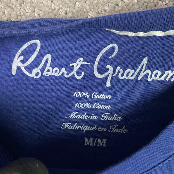 Robert Graham T Shirt Men's Medium Blue Dripping Skull Melting Skulls Cotton - Picture 3 of 7